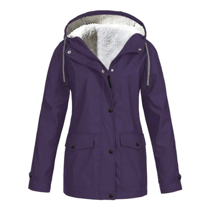 Halflange regenjas met fleece voering voor dames – LUMARA