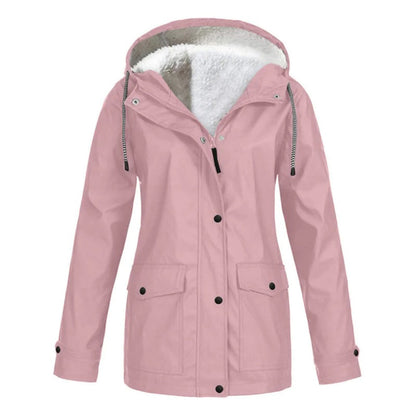 Halflange regenjas met fleece voering voor dames – LUMARA