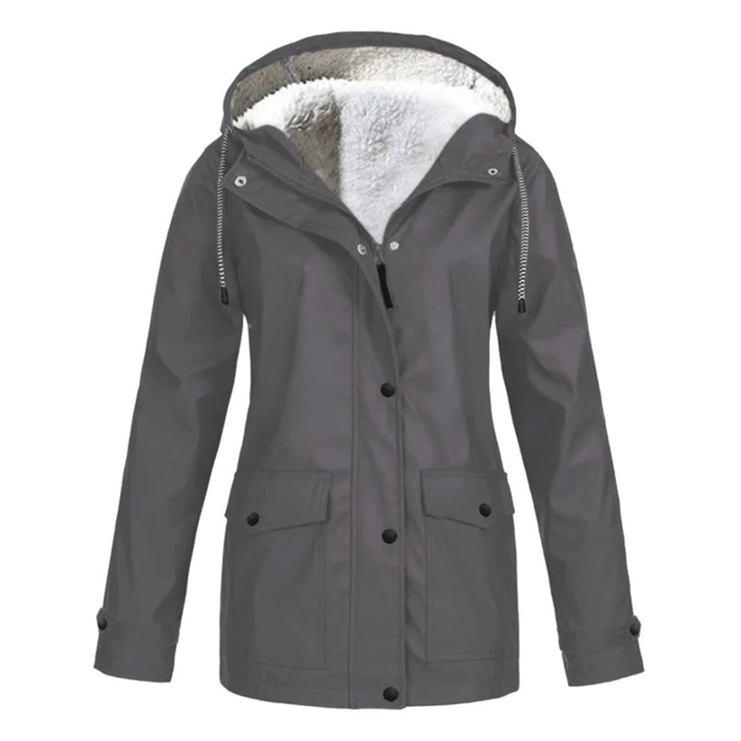 Halflange regenjas met fleece voering voor dames – LUMARA