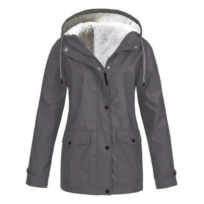 Halflange regenjas met fleece voering voor dames – LUMARA