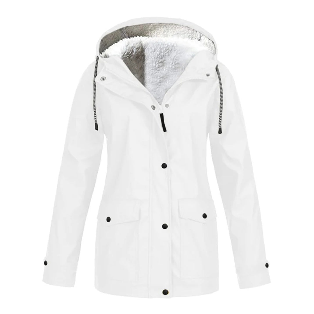 Halflange regenjas met fleece voering voor dames – LUMARA