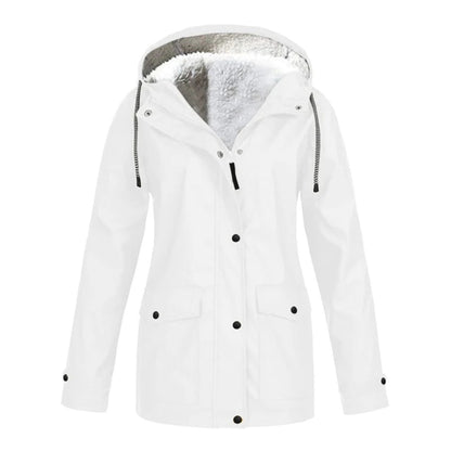 Halflange regenjas met fleece voering voor dames – LUMARA