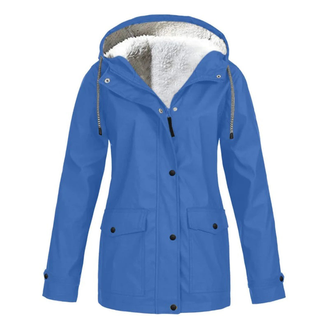 Halflange regenjas met fleece voering voor dames – LUMARA