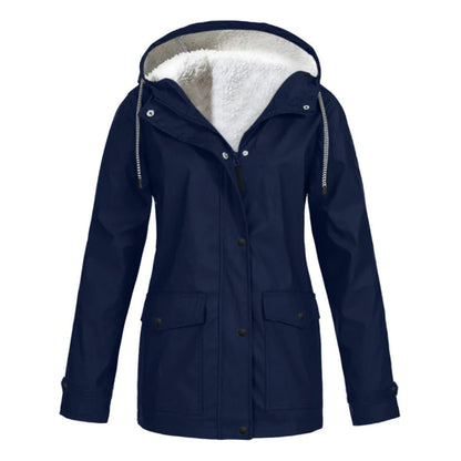 Halflange regenjas met fleece voering voor dames – LUMARA