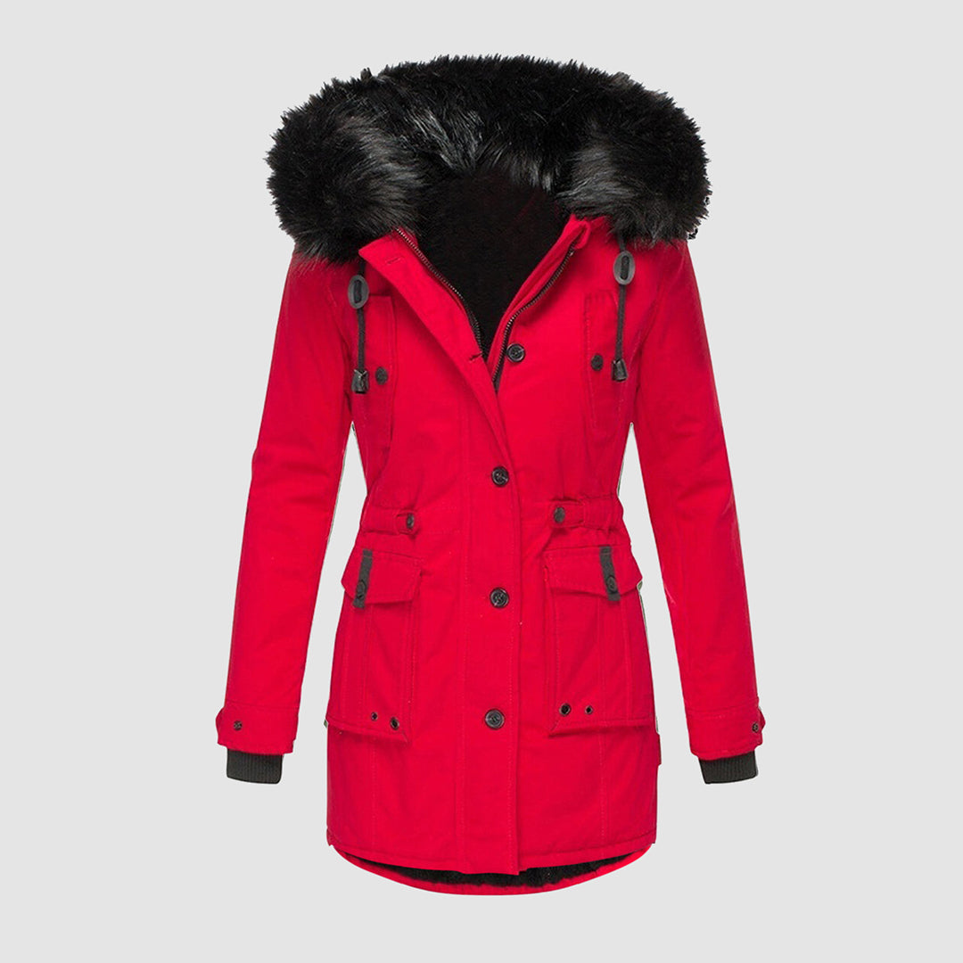 Warme winterjas met bontkraag voor dames – NOVAWEAR
