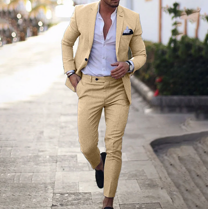 Colbert en slim fit broekenset voor heren – NOVALEX
