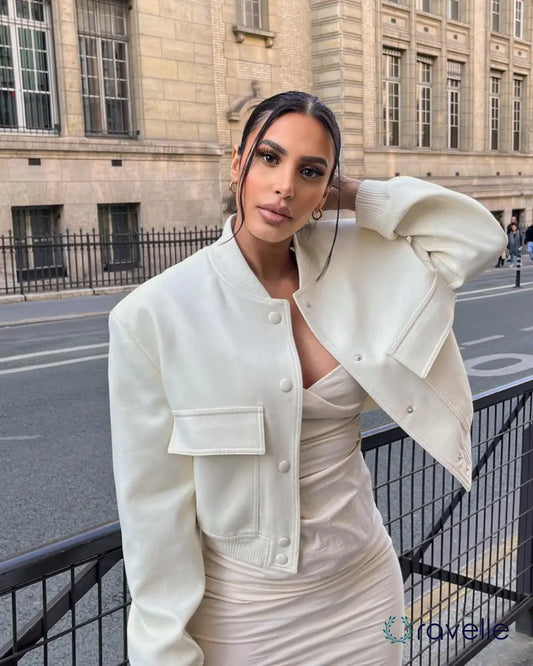 Oversized beige dames bomberjack met streetstyle look – NOVA URBAN COAT