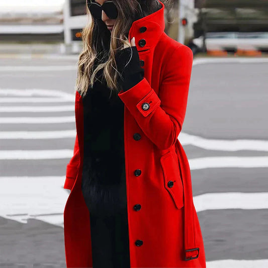 Trenchcoat met hooggesloten kraag voor dames – AMELIA