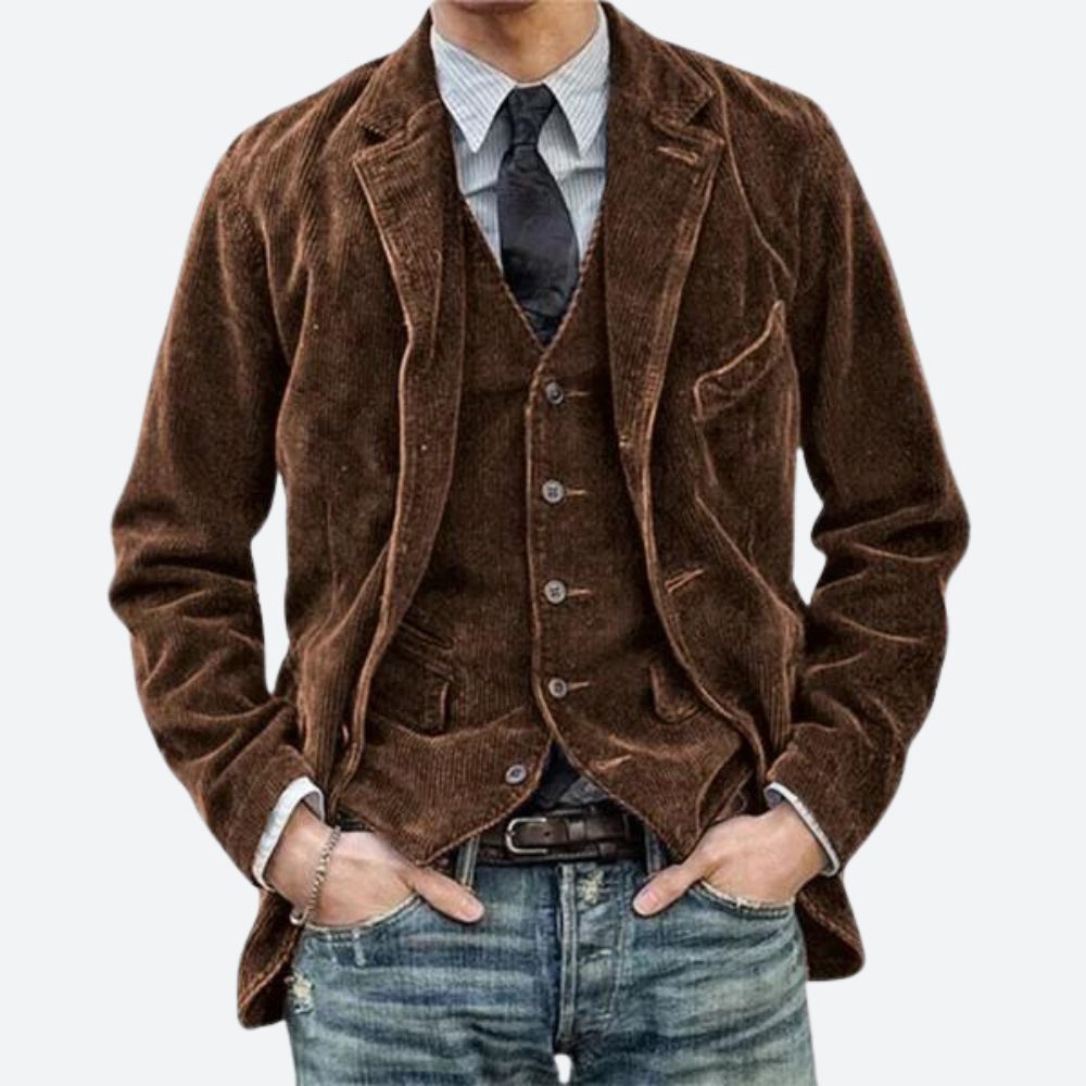 Robuust corduroy jack met zakken voor heren – NOVAWEAR