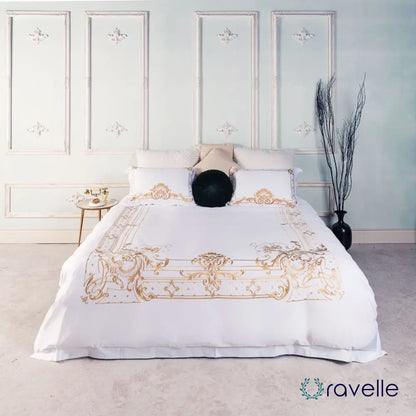 IVY GOLD FOREST - Luxe dekbedovertrekset van Egyptisch katoen met gouden accenten