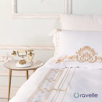 IVY GOLD FOREST - Luxe dekbedovertrekset van Egyptisch katoen met gouden accenten