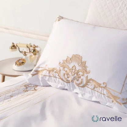 IVY GOLD FOREST - Luxe dekbedovertrekset van Egyptisch katoen met gouden accenten