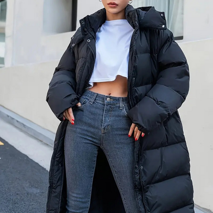 Winterjas voor dames lange puffer met capuchon – NEX