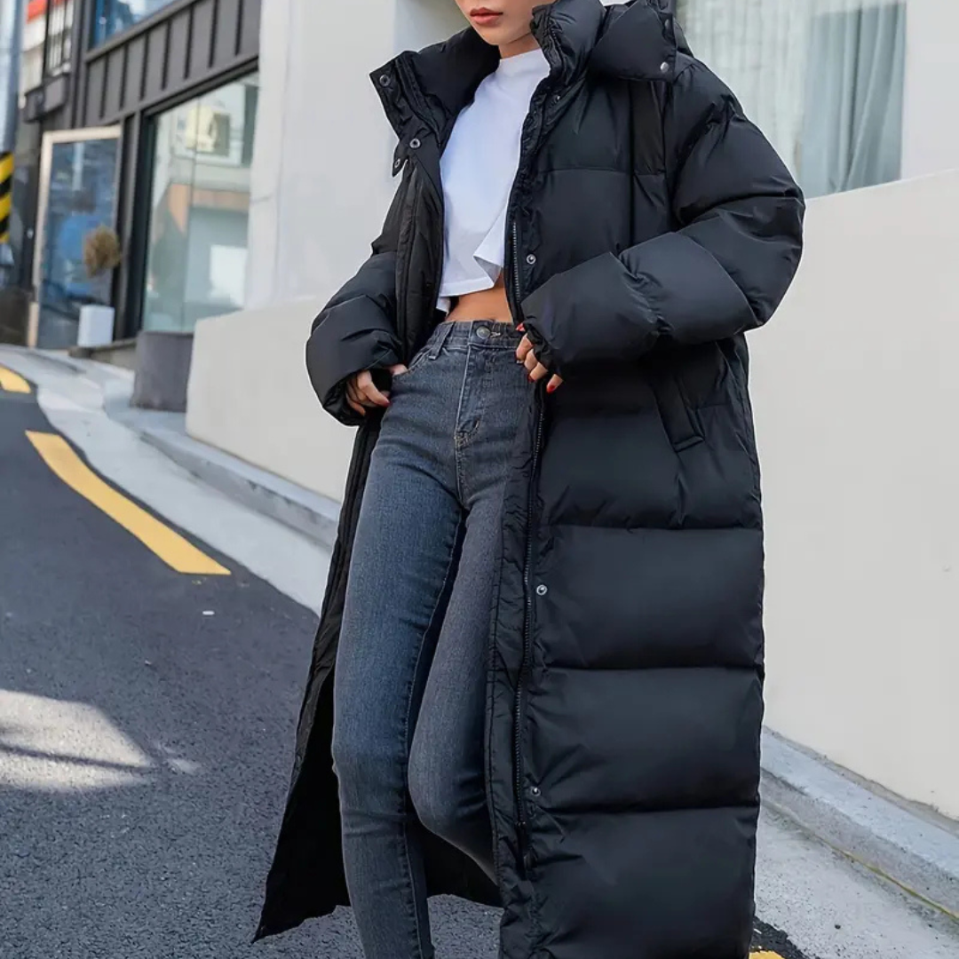 Winterjas voor dames lange puffer met capuchon – NEX