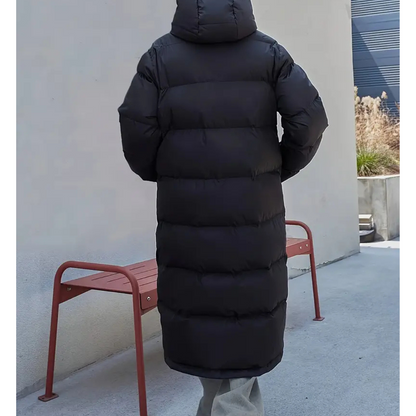 Winterjas voor dames lange puffer met capuchon – NEX