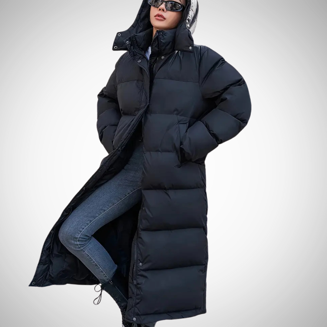 Winterjas voor dames lange puffer met capuchon – NEX