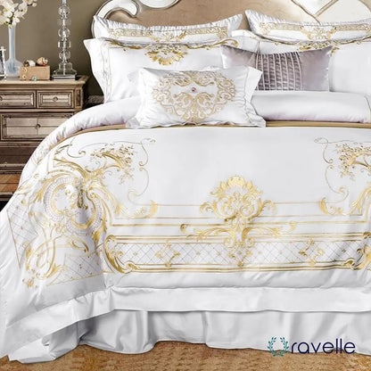 IVY GOLD FOREST - Luxe dekbedovertrekset van Egyptisch katoen met gouden accenten