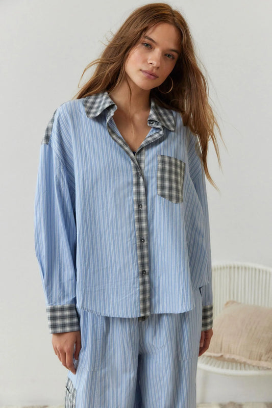 Tweedelige pyjama set voor dames van zacht katoen – VELVORA