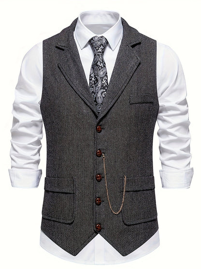 Klassiek Tweed Herenvest Voor Heren Uitstraling – HARRIS