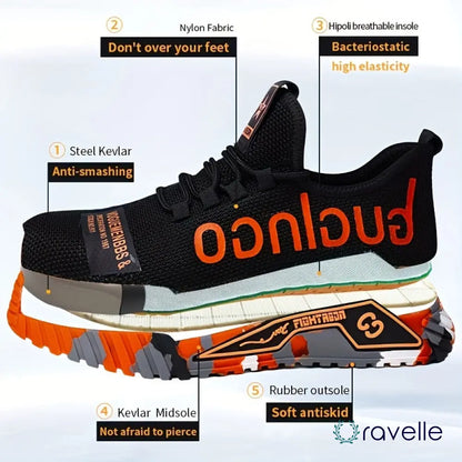 Fluorescerende veiligheidsschoenen met stalen neus – LUMOSAFE PROTECT