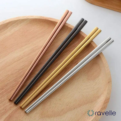 SHANGHAI - Luxe eetstokjes met matte metalen afwerking
