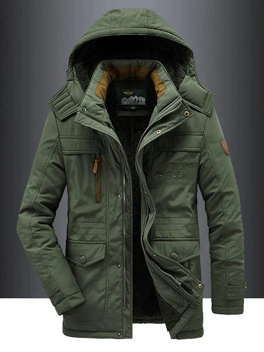Stijlvolle leger winterjas voor heren met comfort – BRONIX