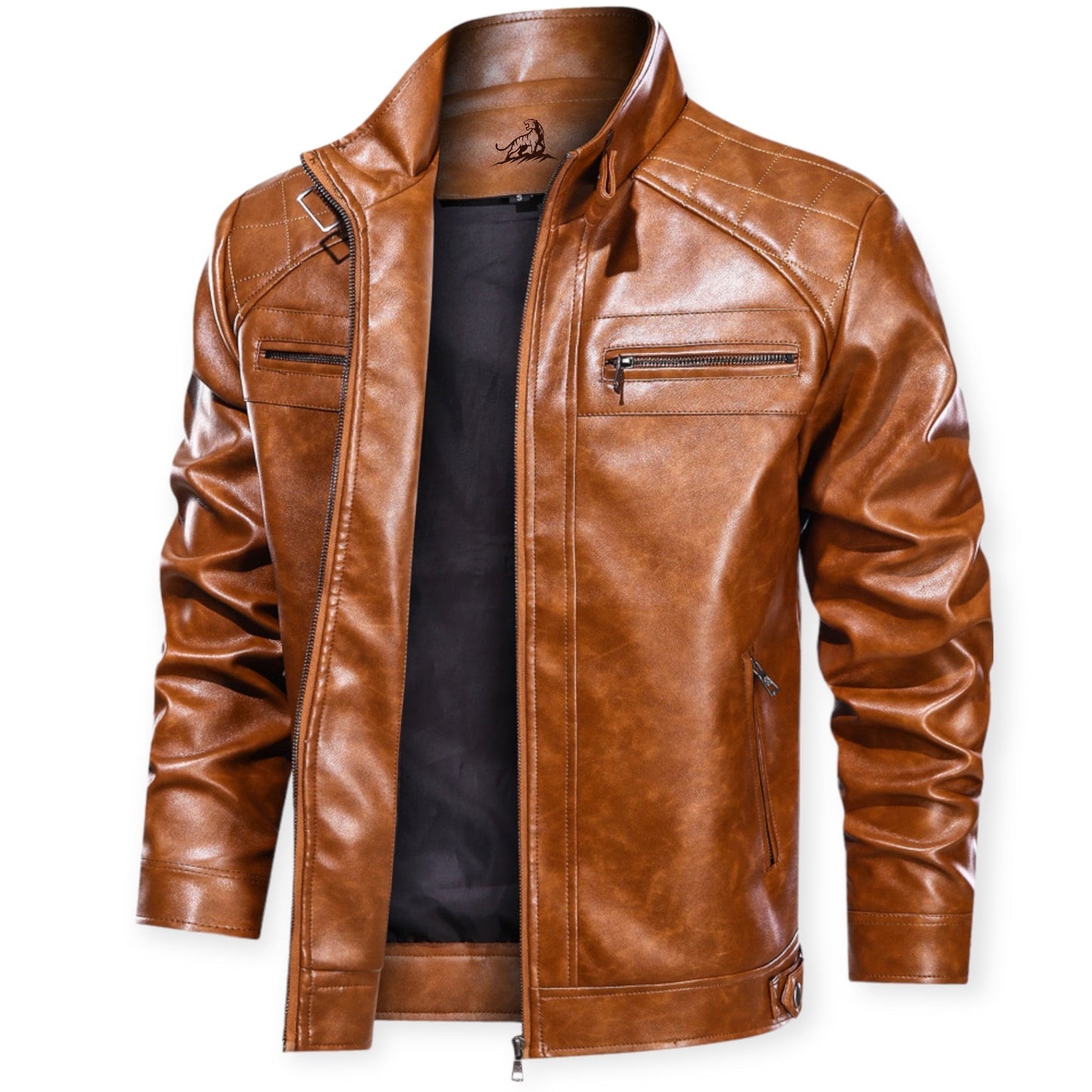 Leren jack met meerdere zakken voor een stoere look – NOVA