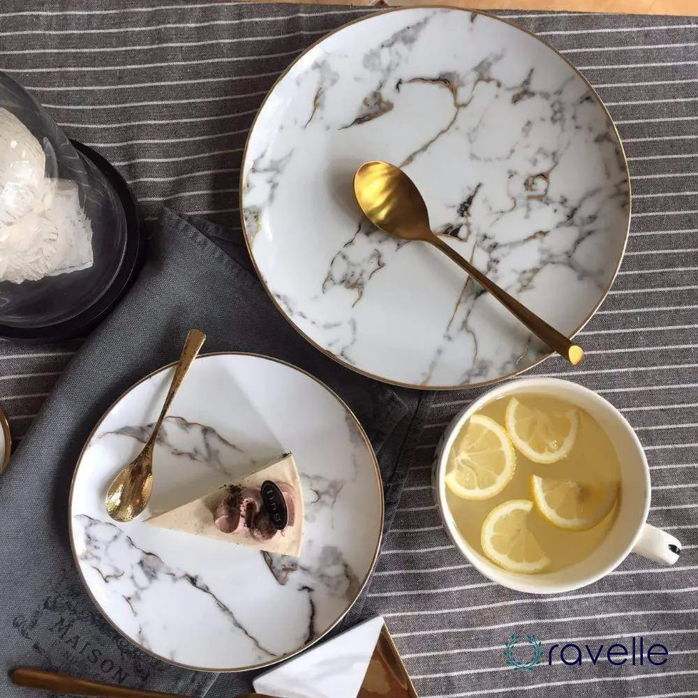 MARBLE - Luxe marmeren print bord, tijdloze elegantie voor elke maaltijd