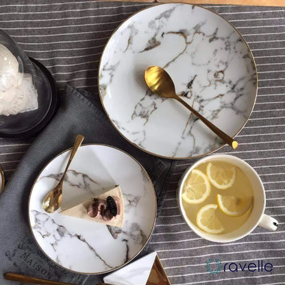 MARBLE - Luxe marmeren print bord, tijdloze elegantie voor elke maaltijd