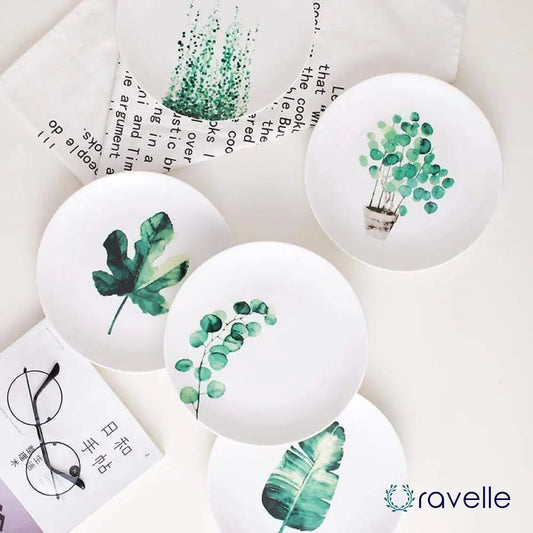 PLANTAE - Luxe porseleinen borden collectie met vergulde afwerking