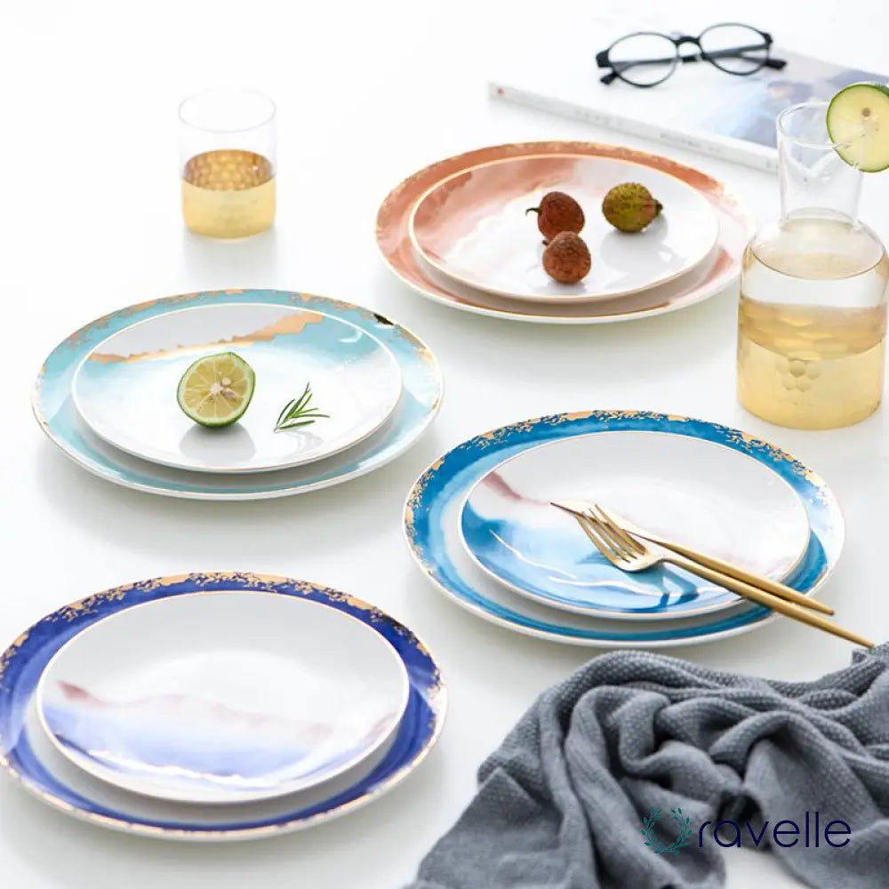 VAN GOGH - Luxe porseleinen borden collectie met vergulde rand