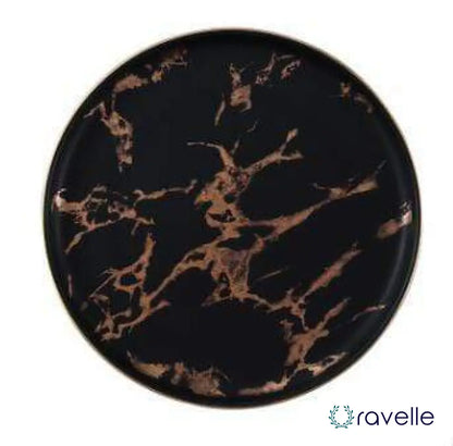 LIGHTNING - Luxe porseleinen bord met vergulde accenten