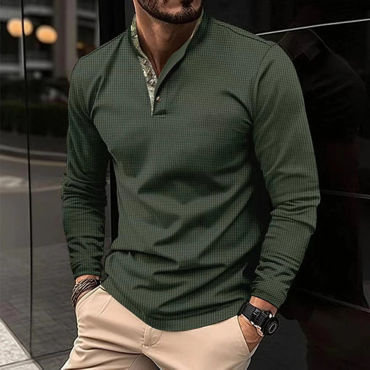 Stijlvol Longsleevepolo Met Gekleurde Kraag Voor Heren – NX