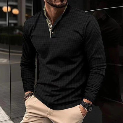 Stijlvol Longsleevepolo Met Gekleurde Kraag Voor Heren – NX